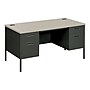 HON Metro Classic 60" Double Pedestal Desk, Gray/Charcoal (HP3262G2S)~#|#~sp44489872_sc7