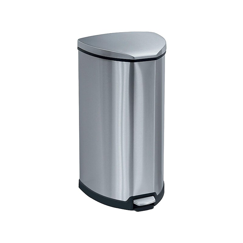 Safco Indoor Step Trash Can, Stainless Steel, 10 Gal. (9687SS) image 1