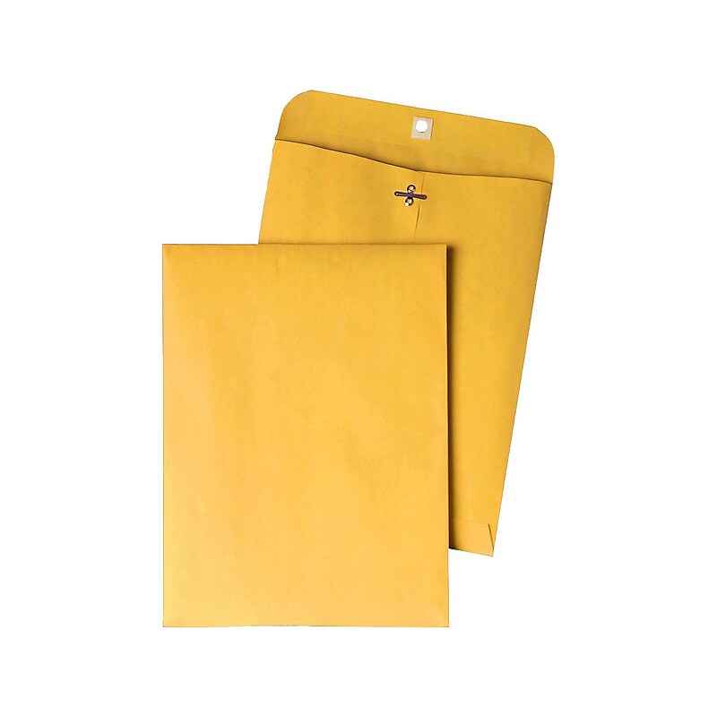 Quality Park Clasp & Moistenable Kraft Catalog Envelopes, 12" x 15.5", Brown Kraft, 100/Box (QUA37910) image 1