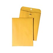 Quality Park Clasp & Moistenable Glue Catalog Envelopes, 9" x 12", Brown Kraft, 100/Box (QUA37890)