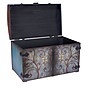 Household Essentials Large Domed Vintage Storage Chest, Sandalwood and Vintage Blue (9502-1)~#|#~sp4449018_sc7