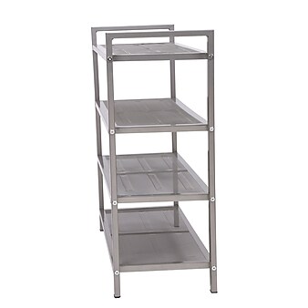 Household Essentials 4-Tier Mesh Shoe Rack, Nickel (2159-1)