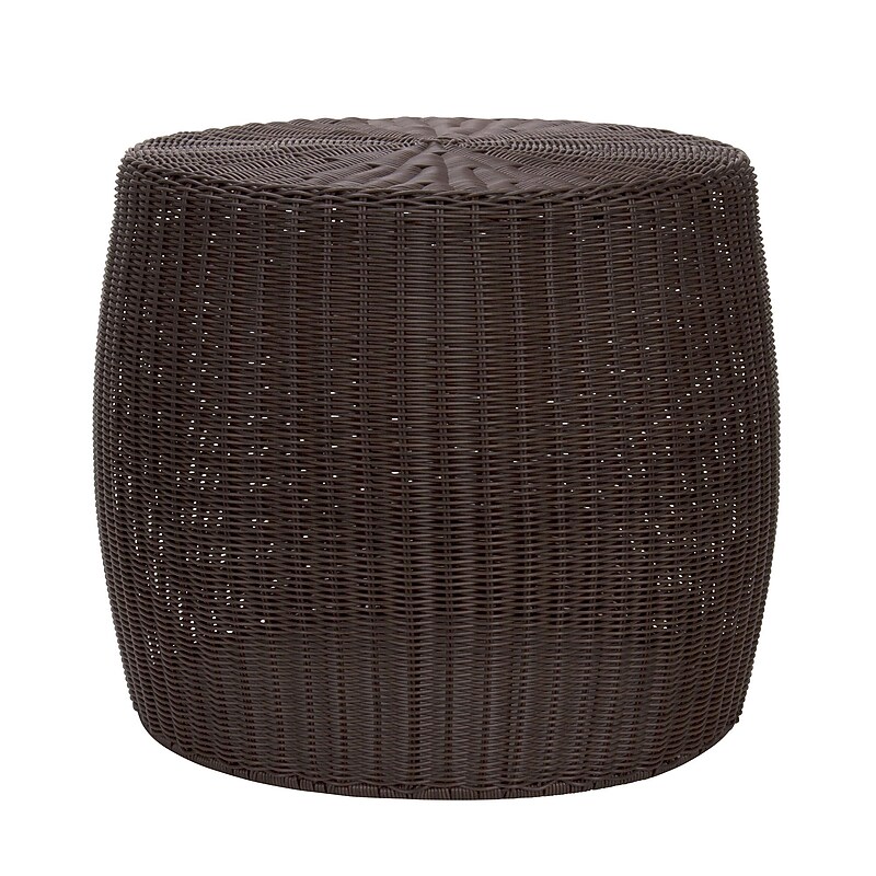 Household Essentials Resin Wicker Side Table, Brown (ML-5002) image 1