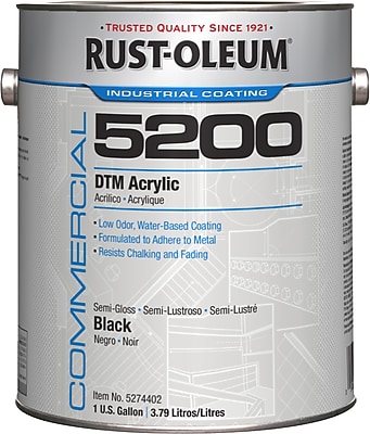 Rust-oleum 5200 System Dtm Acrylic, Semi-gloss Black 1 Gallon 