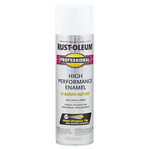 RUSTOLEUM PROFESSIONAL HIGH PERFORMANCE ENAMEL SPRAY, FLAT WHITE, 15