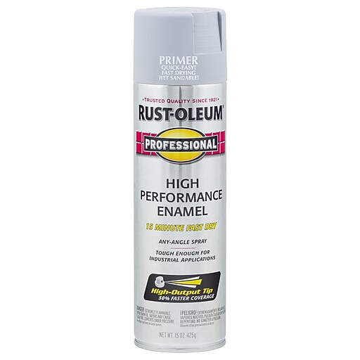 RustOleum High Performance Professional Primer Spray, Flat Gray 15 oz