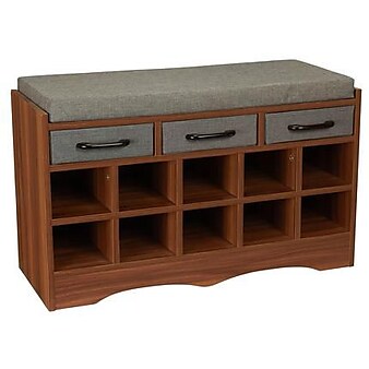 Household Essentials Entryway Shoe Storage Bench, Honey Maple (8024-1)