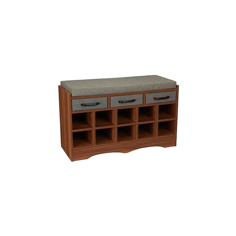 Household Essentials Entryway Shoe Storage Bench, Honey Maple (8024-1) image 1