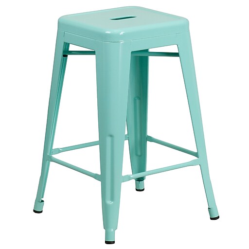 Shop Staples For 24 High Backless Mint Green Indoor Outdoor