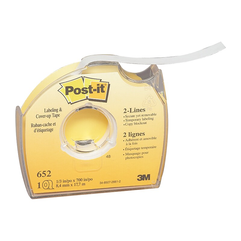 Post-it Labeling and Cover-Up Correction Tape, White (652) image 1