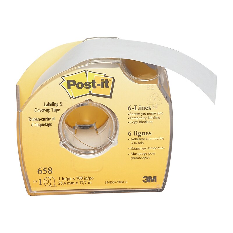Post-it Labeling and Cover-Up Correction Tape, White (658) image 1