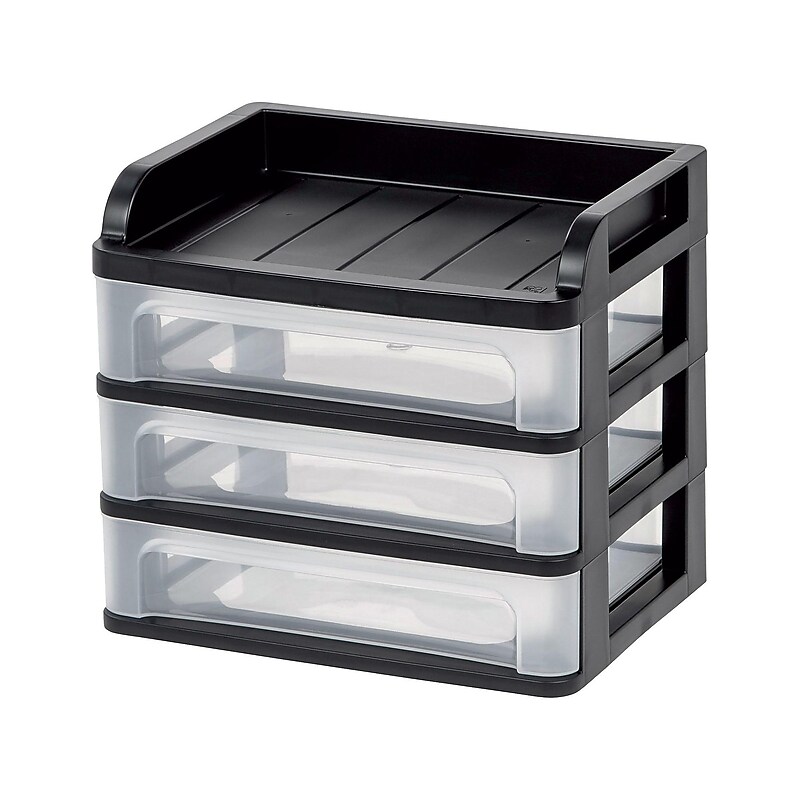 Iris Medium 3 Drawers Desktop Storage, Black (150181) image 1