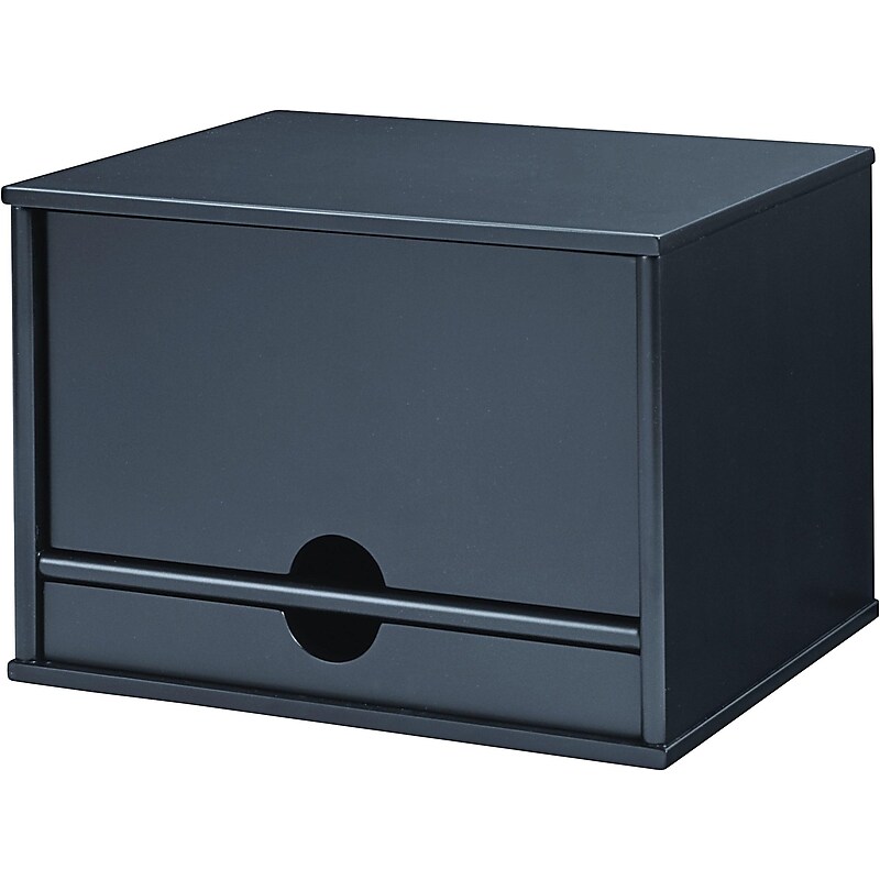 Victor Technology Midnight Collection 5-Compartment Wood File Organizer, Matte Black (4720-5) image 1