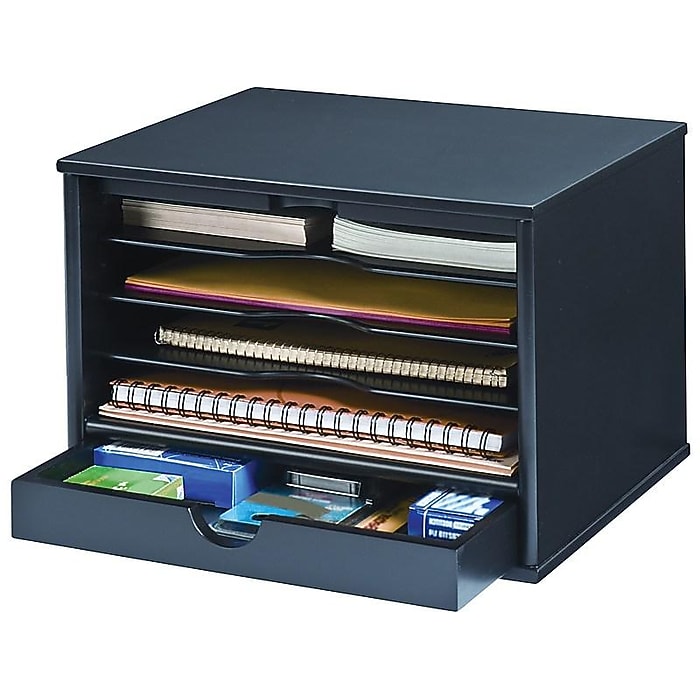 Victor Technology Midnight Collection 5-Compartment Wood File