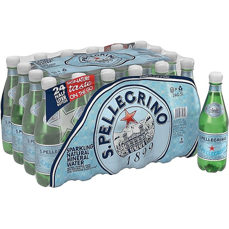 S.Pellegrino Sparkling Natural Mineral Water, 16.9 oz., 24 Bottles/Carton (12161701) image 1
