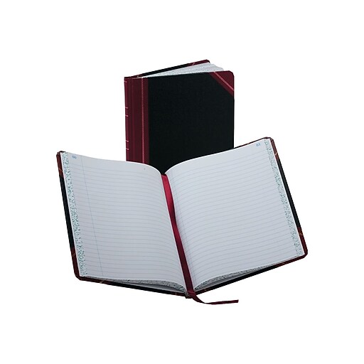 Boorum & Pease 38 Series Record Book, 7.63" x 9.63", Black/Red, 75