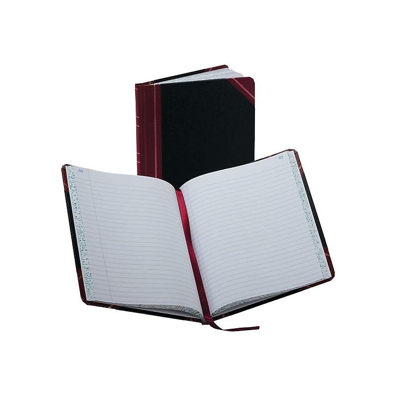Boorum & Pease 38 Series Record Book, 7.63" x 9.63", Black/Red, 75 Sheets/Book (38-150-R) image 1