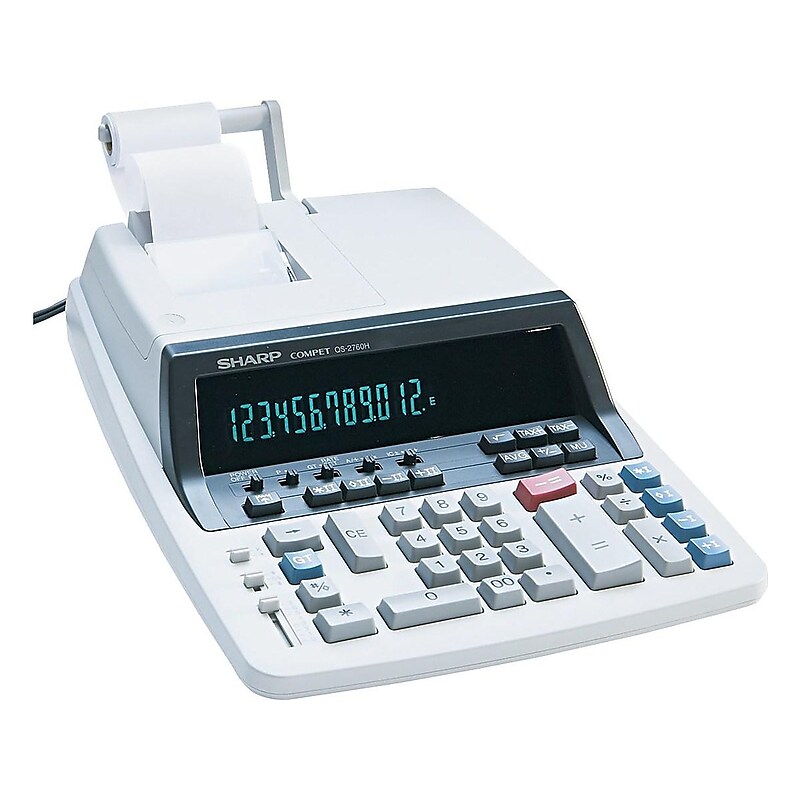 Sharp QS-2760H 12-Digit Desktop Printing Calculator, White image 1