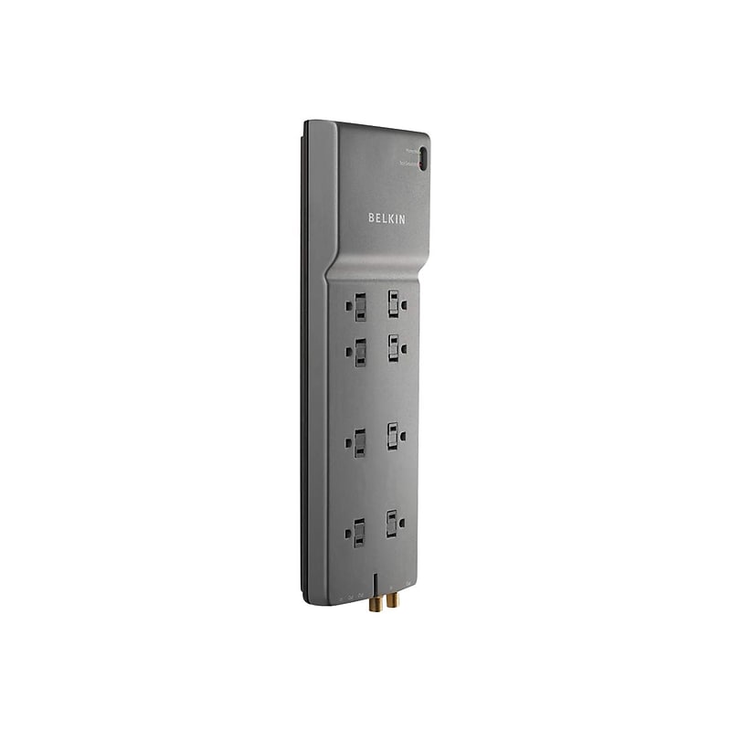 Belkin with Telephone Line 8 Outlets Home/Office Surge Protector, 12' Cord, (BE10823012) image 1