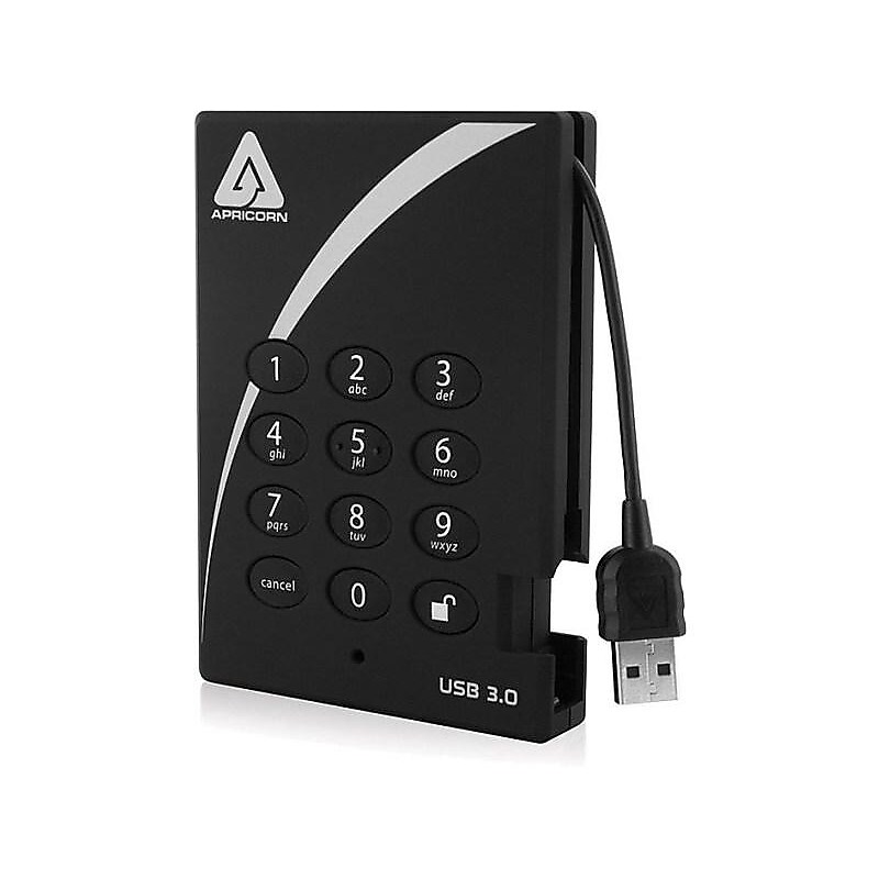 Apricorn Aegis Padlock 3.0 1TB USB 3.0 External Hard Drive, Black (A25-3PL256-1000) image 1