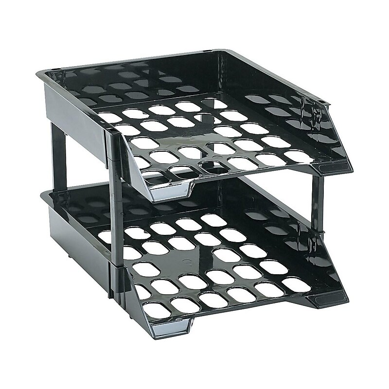 Deflect-O Supertray Front Loading Letter Tray,  Black (63304) image 1