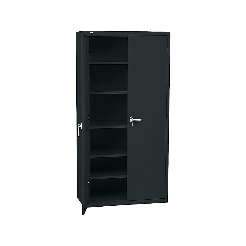 HON Brigade 72" Steel Storage Cabinet with 5 Shelves, Black (HONSC1872P) image 1