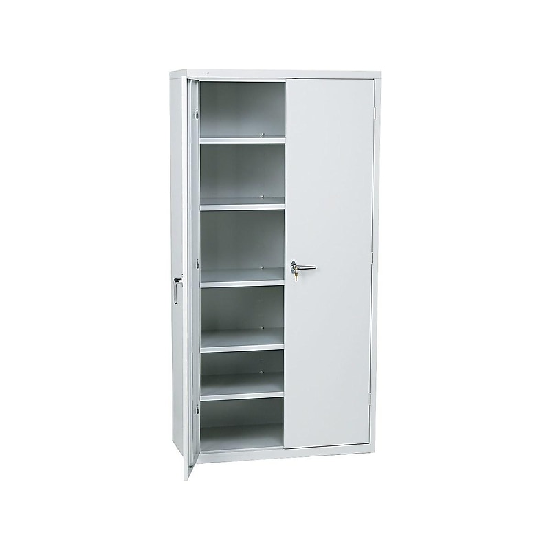 HON Brigade 72" Steel Storage Cabinet with 5 Shelves, Light Gray (HONSC1872Q) image 1