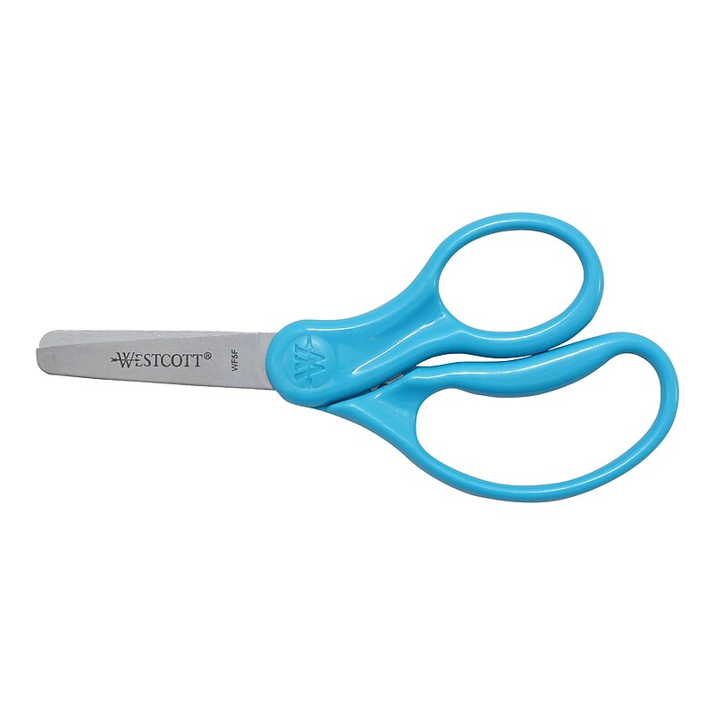 Westcott 5" Stainless Steel Kid's Scissors, Blunt Tip, Assorted Colors, 12/Pack (13140) image 1