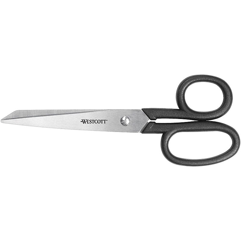 Westcott All Purpose Kleencut 7" Stainless Steel Scissors, Pointed Tip, Black (19017) image 1