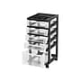 Iris Rolling Cart with Plastic Organizer Top, 5-Drawer, Clear/Black (116865)~#|#~sp44844824_sc7