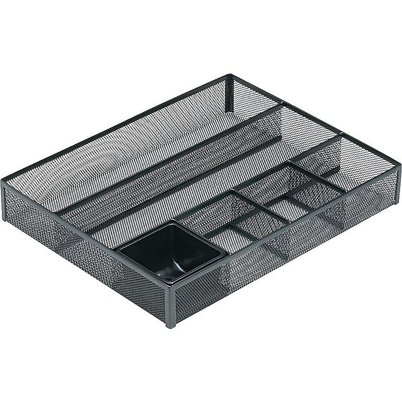 Rolodex Mesh 6-Compartment Drawer Organizer, Black (22131) image 1