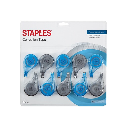 Staples® OOPS!™ Sidewinder Correction Tape, White, 10/Pk at Staples