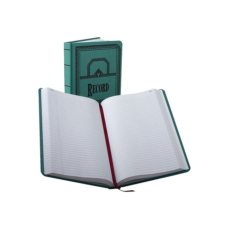 Boorum & Pease 66 Series Record Book, 7.63" x 12.13", Blue, 250 Sheets/Book (66-500-R) image 1