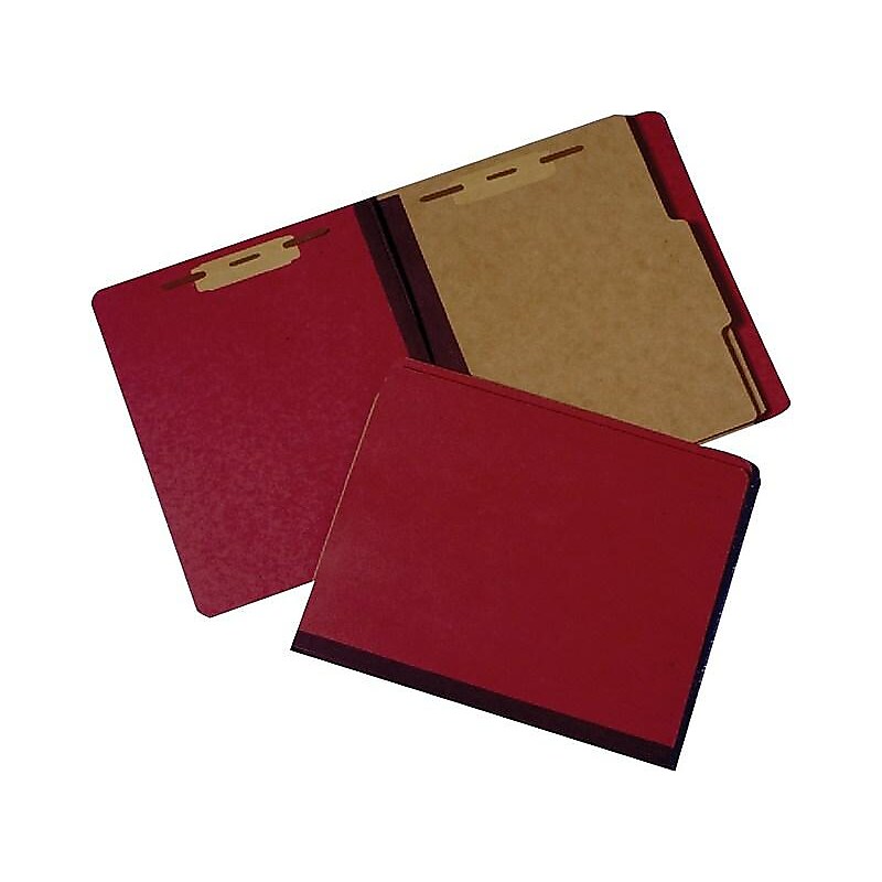 AbilityOne SKILCRAFT Pressboard Classification Folder, Letter Size, 2 Dividers, Earth Red (7530-00-990-8884) image 1