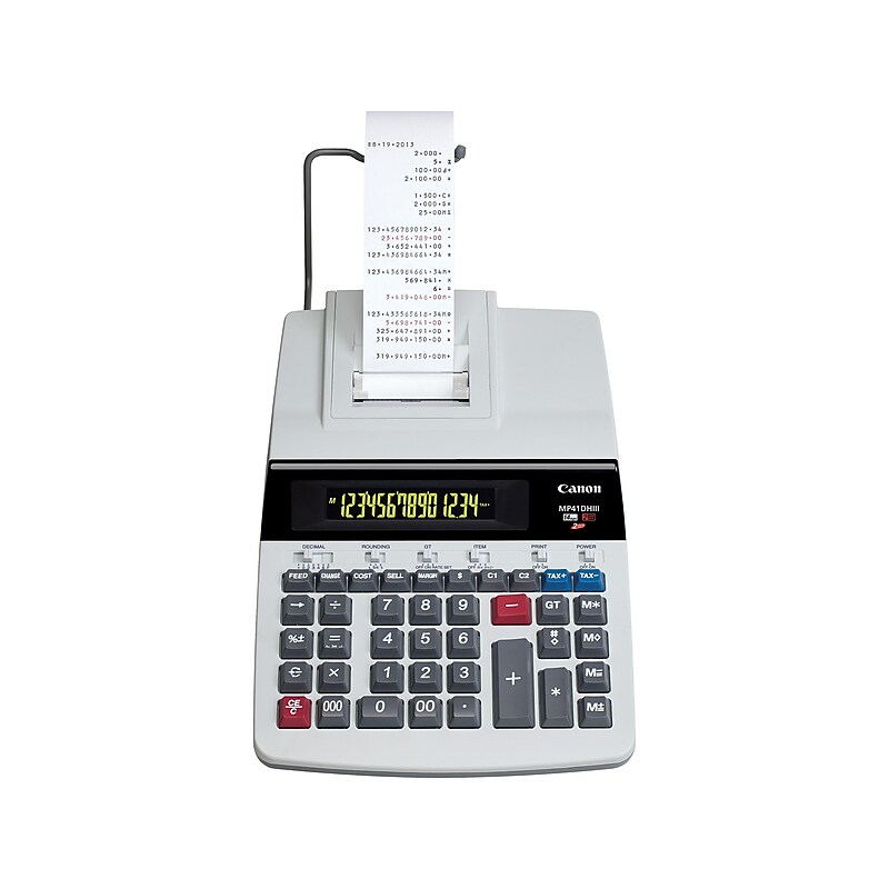 Canon MP41DHIII GB 8709B001AA 14-Digit Desktop Printing Calculator, White image 1