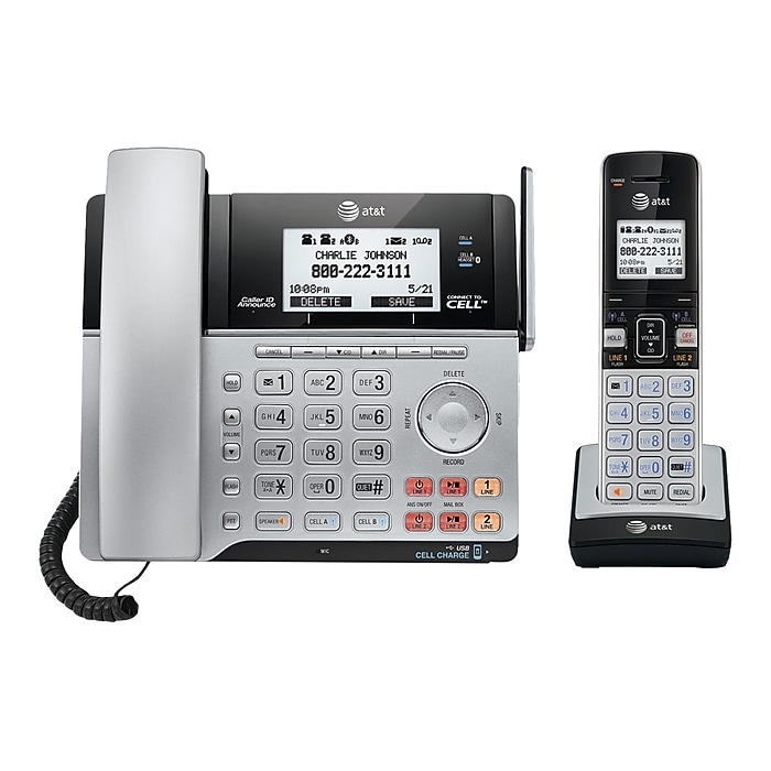 AT&T Connect to Cell 2-Line Cordless Phone with Digital Answering - Main Image
