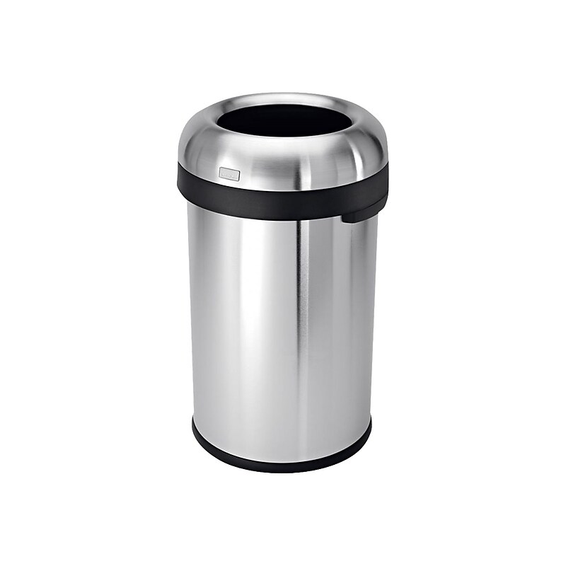 simplehuman Indoor Trash Can with Lid, Brushed Stainless Steel, 21 Gallon (CW1469) image 1