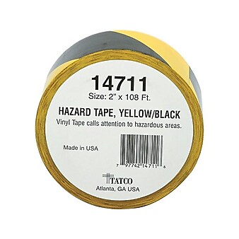 Tatco Hazard Tape, 2" x 36 yds., Yellow/Black (14711)