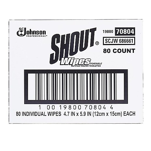 New Shout Wipes case of 80 Pack of 2 Total 160 Shout Wipes Great For Messes 