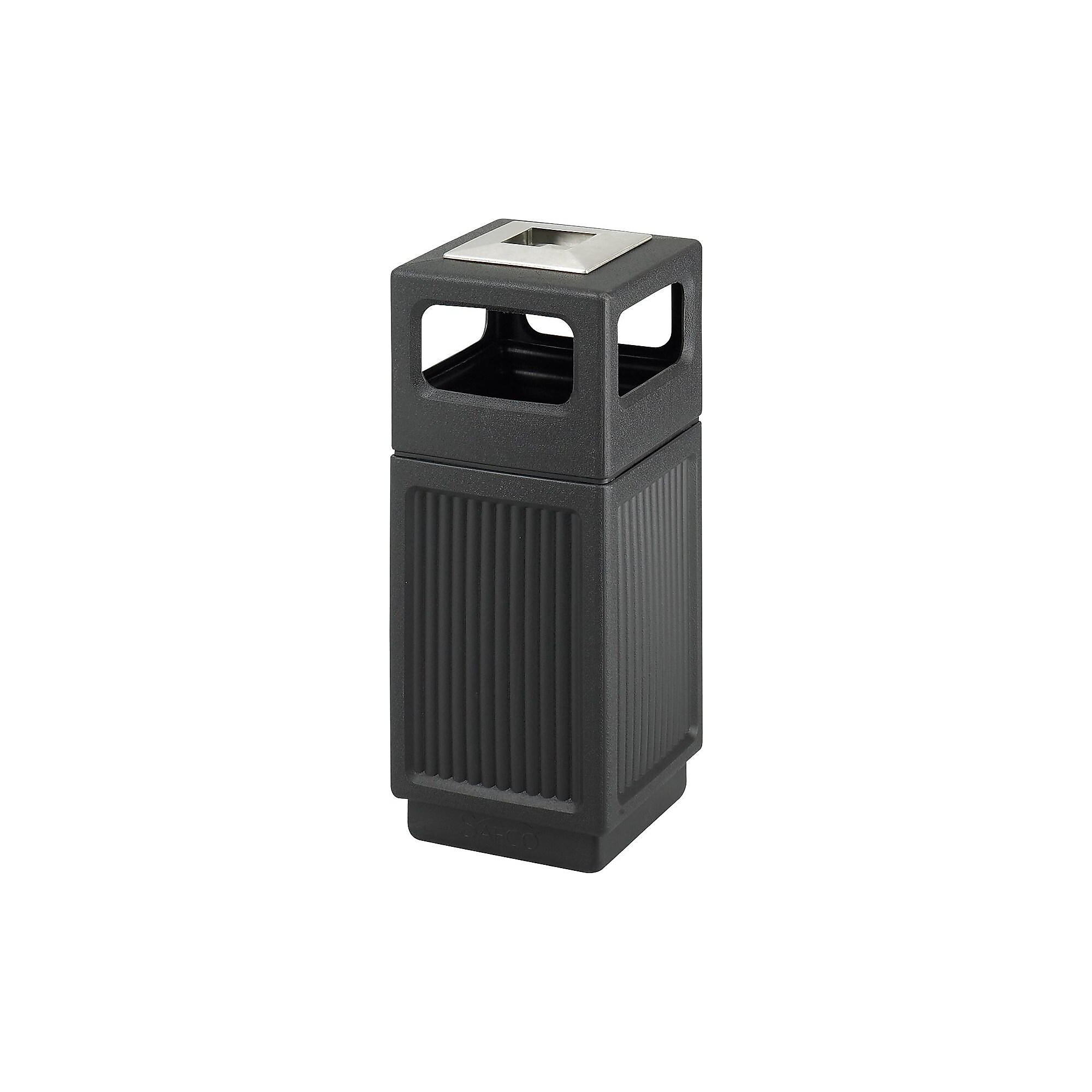 Safco Canmeleon Indoor/Outdoor Ash Urn, Black Plastic, 15 Gal. (9474BL) Simolary simolary.com