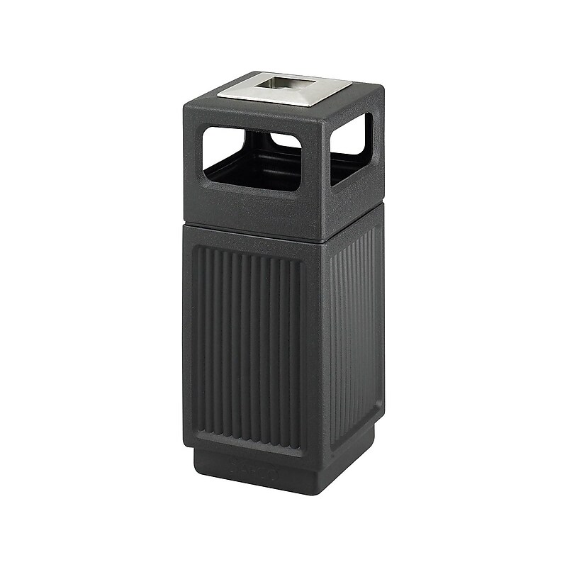 Safco Canmeleon Indoor/Outdoor Ash Urn, Black Plastic, 15 Gal. (9474BL) image 1