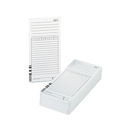 Acroprint Time Cards for ES1000 Time Clock, 100/Pack (ES1010) Staples