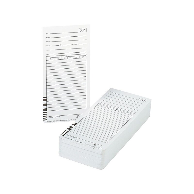 Acroprint Time Cards for ES1000 Time Clock, 100/Pack (ES1010) image 1