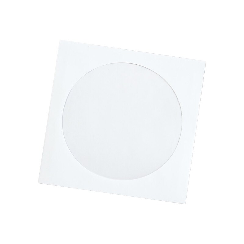 Quality Park Sleeves for CD/DVD, White Paper, 100/Box (QUA62903) image 1