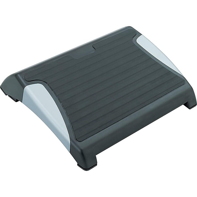 Safco RestEase Tilt Adjustable Footrests, Black/Silver (2120BL) image 1