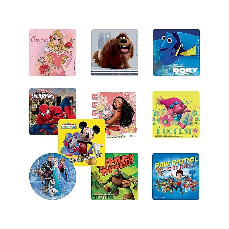 SmileMakers Most Popular Licensed Sticker Sampler, Assorted Designs, 1000 Total Stickers/Box (LI10) image 1