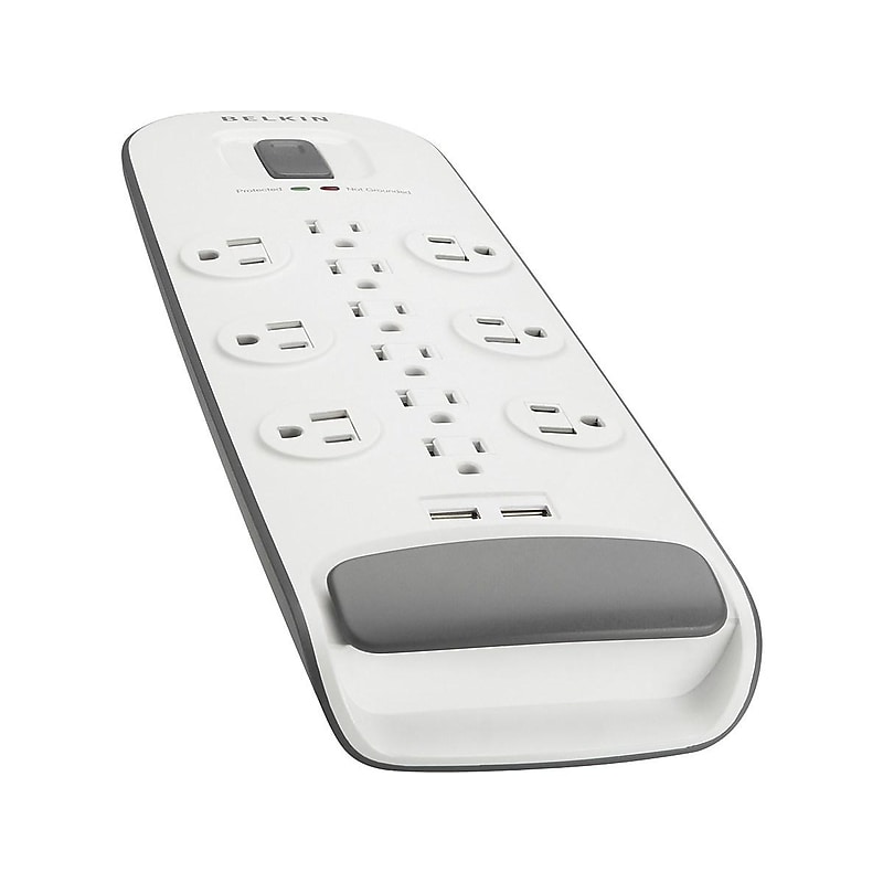 Belkin 12 Outlets Surge Protector, 6' Cord, White (BV112050-06) image 1
