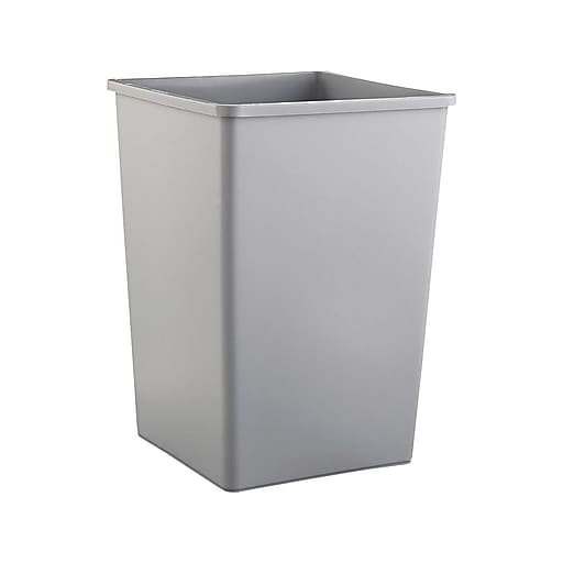 Rubbermaid Untouchable Indoor/Outdoor Trash Can, Gray Resin, 35