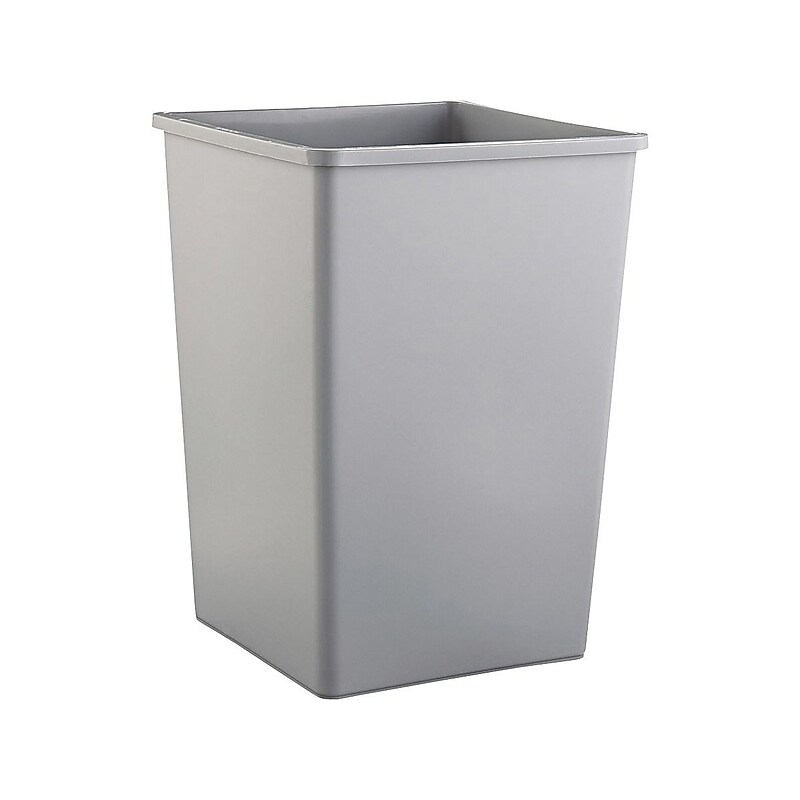 Rubbermaid Untouchable Indoor/Outdoor Trash Can, Gray Resin, 35 Gal. (FG395800GRAY) image 1