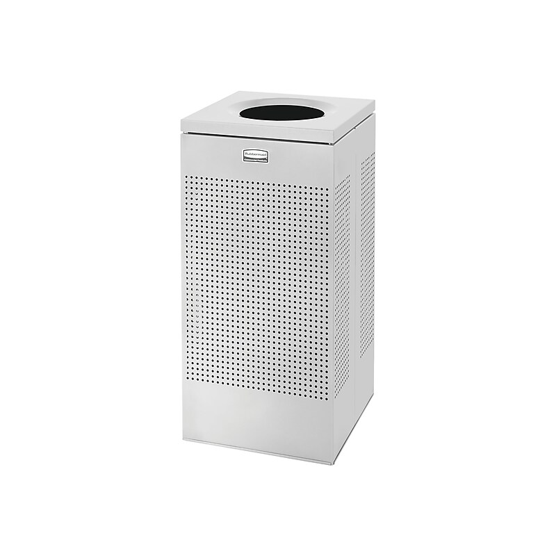 Rubbermaid Silhouettes Indoor Trash Can, Stardust Silver Metallic Steel, 16 Gal. (FGSC14EPLSM) image 1
